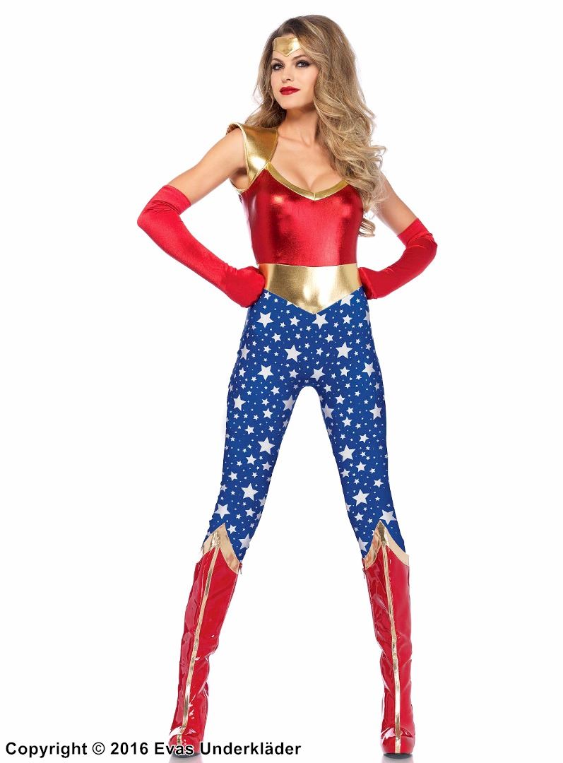 Wonder Woman, maskerad-jumpsuit, stjärnor